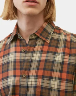 Chemise Regular Fit à carreaux orange/marron