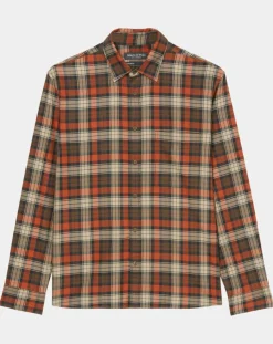 Chemise Regular Fit à carreaux orange/marron