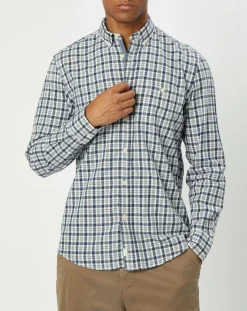 Chemise regular fit à carreaux blanc/bleu