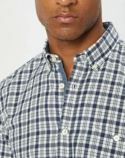 Chemise regular fit à carreaux blanc/bleu