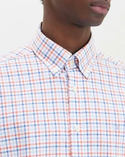Chemise Regular Fit à carreaux corail