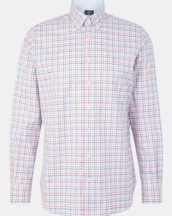 Chemise Regular Fit à carreaux corail
