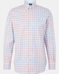 Chemise Regular Fit à carreaux corail