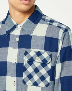 Chemise Regular Fit à carreaux bleu/écru
