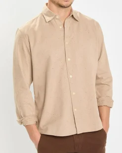 Chemise Regular Fit chinée beige