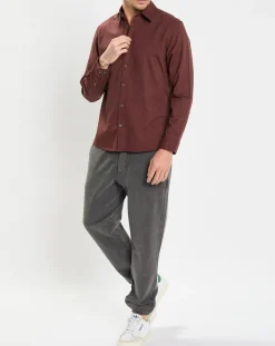 Chemise Regular Fit chinée bordeaux