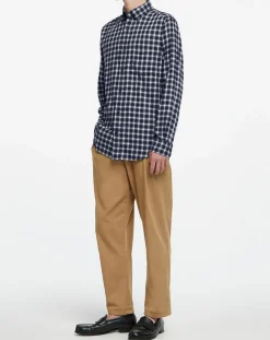 Chemise Regular Fit en Flanelle Moy à carreaux bleu/gris