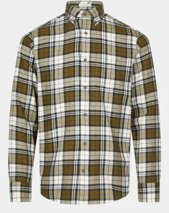 Chemise Regular Fit en Flanelle Bucheron kaki