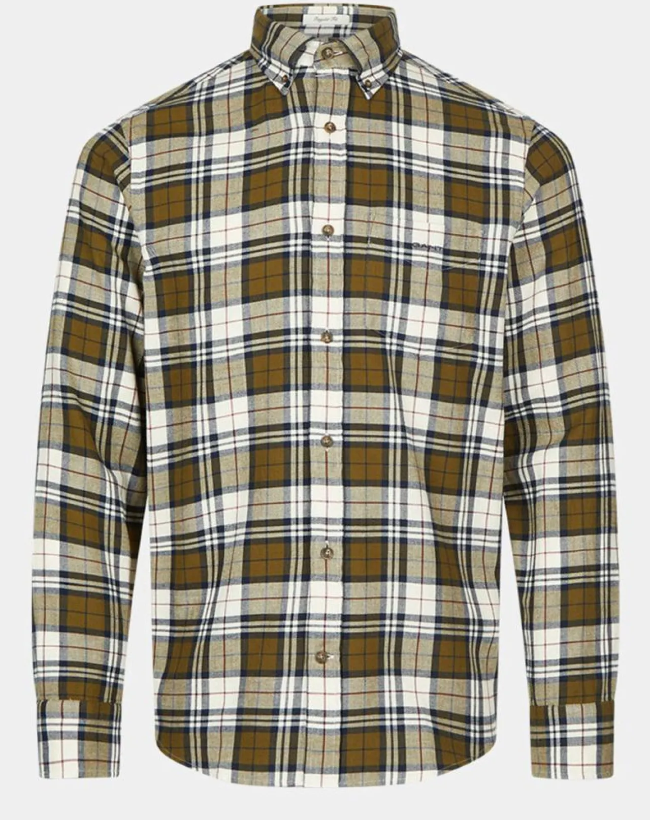 Chemise Regular Fit en Flanelle Bucheron kaki