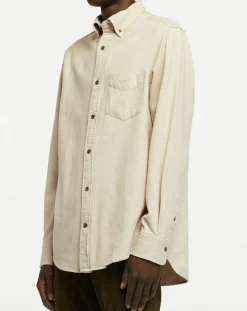 Chemise Regular Fit en Flanelle Chevron beige