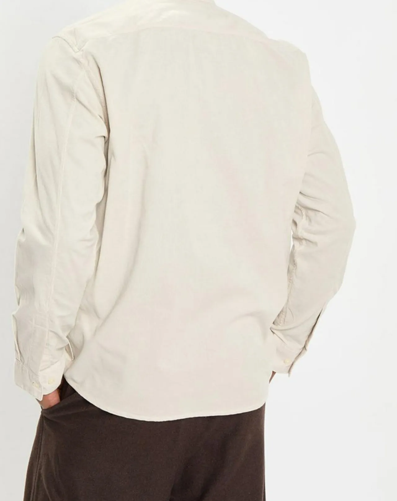 Chemise Regular Fit en Velours milleraies écrue