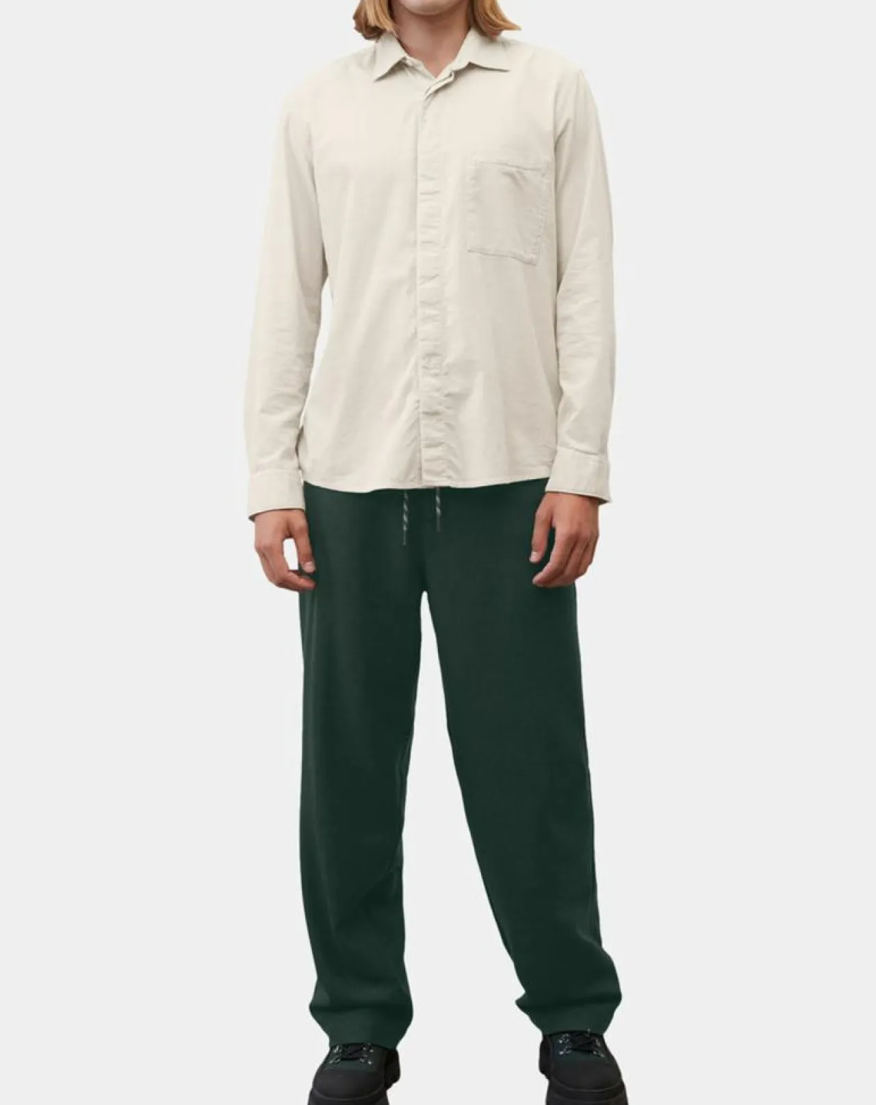 Chemise Regular Fit en Velours milleraies écrue