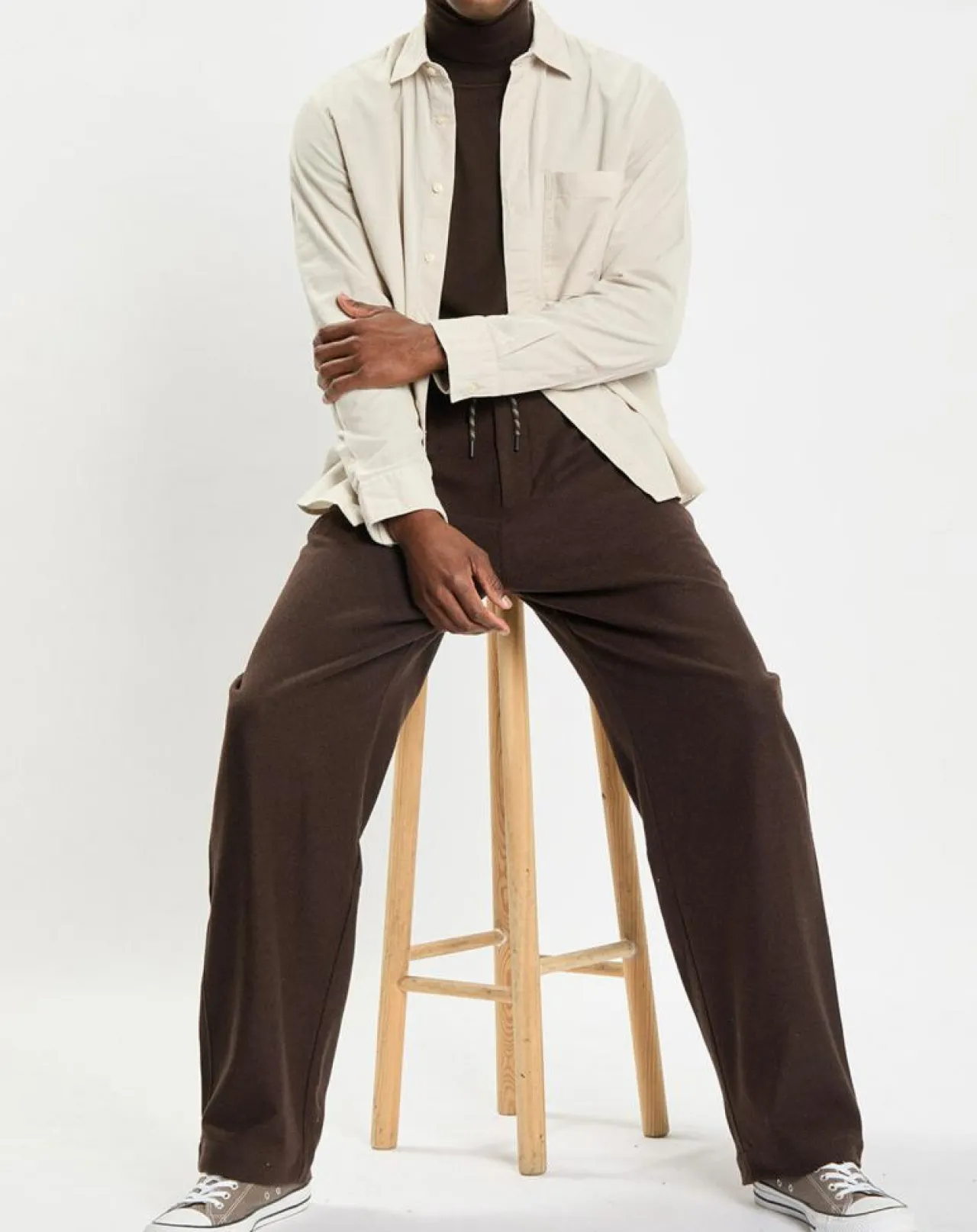 Chemise Regular Fit en Velours milleraies écrue