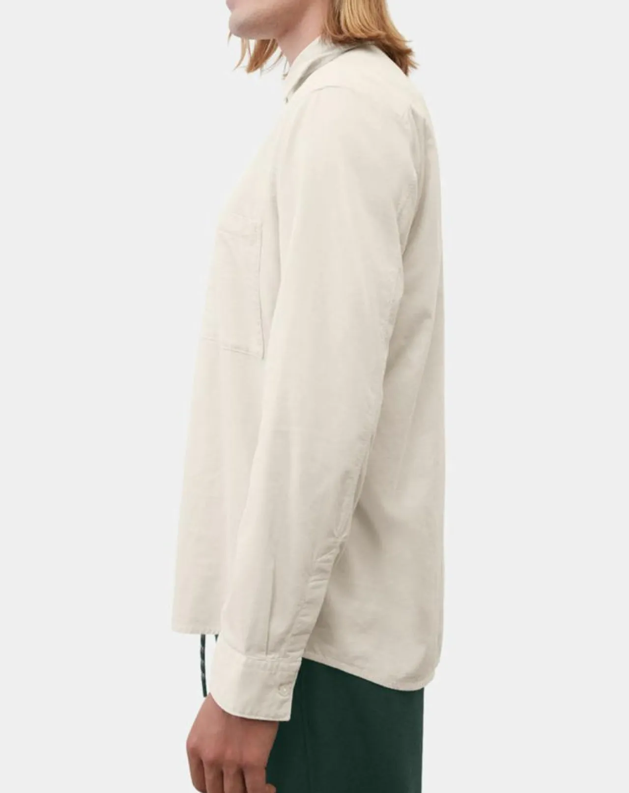 Chemise Regular Fit en Velours milleraies écrue