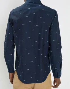 Chemise Regular Fit imprimée Soleil bleu marine