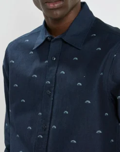 Chemise Regular Fit imprimée Soleil bleu marine