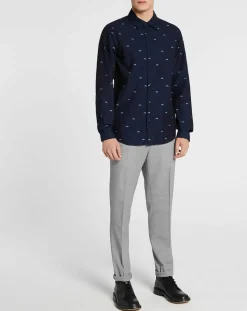 Chemise Regular Fit imprimée Soleil bleu marine