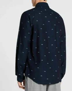 Chemise Regular Fit imprimée Soleil bleu marine