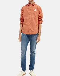 Chemise Regular Fit Pocket imprimée orange clair