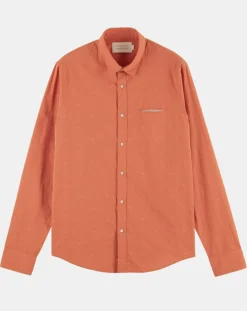 Chemise Regular Fit Pocket imprimée orange clair