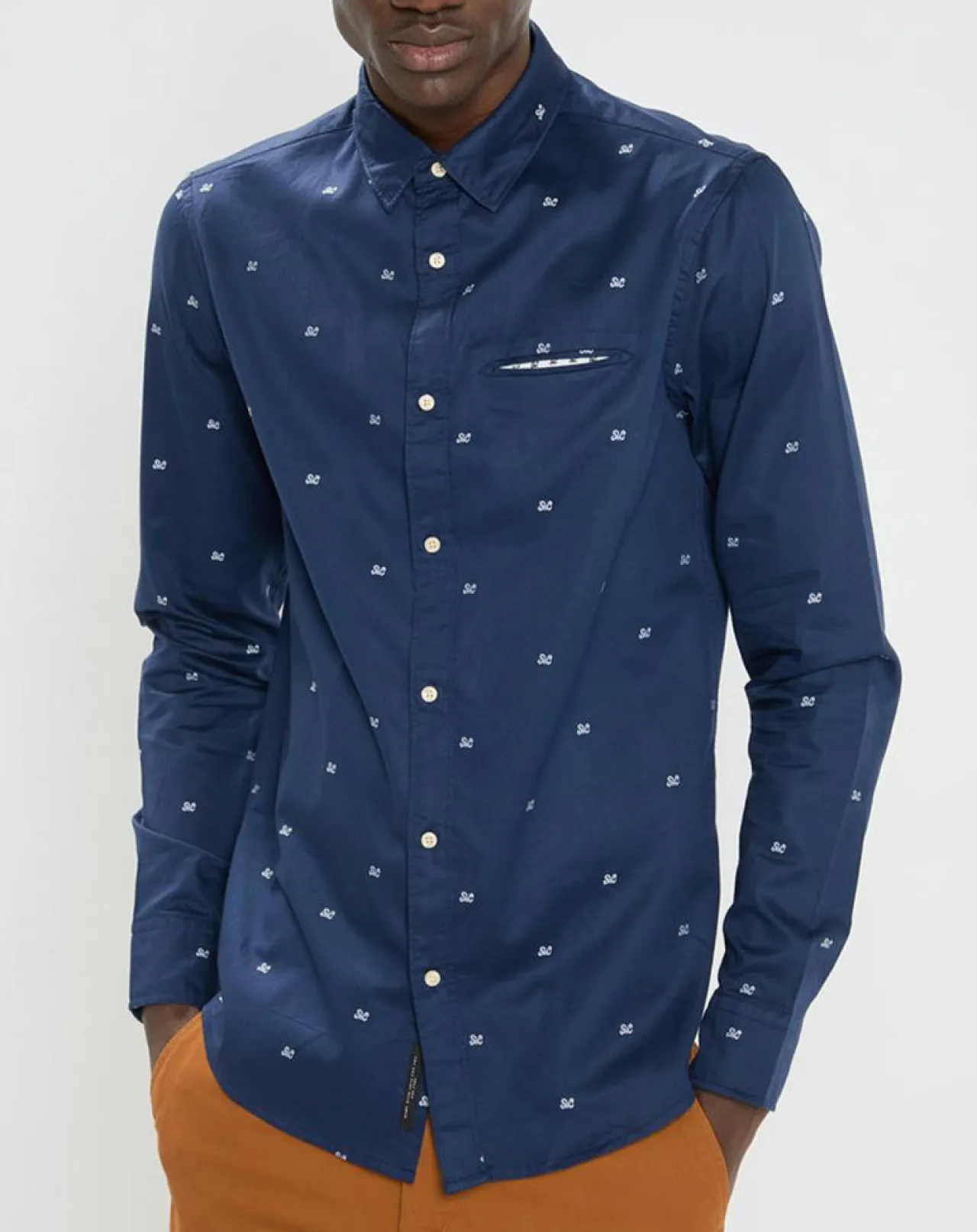 Chemise Regular Fit Pocket imprimée bleu marine