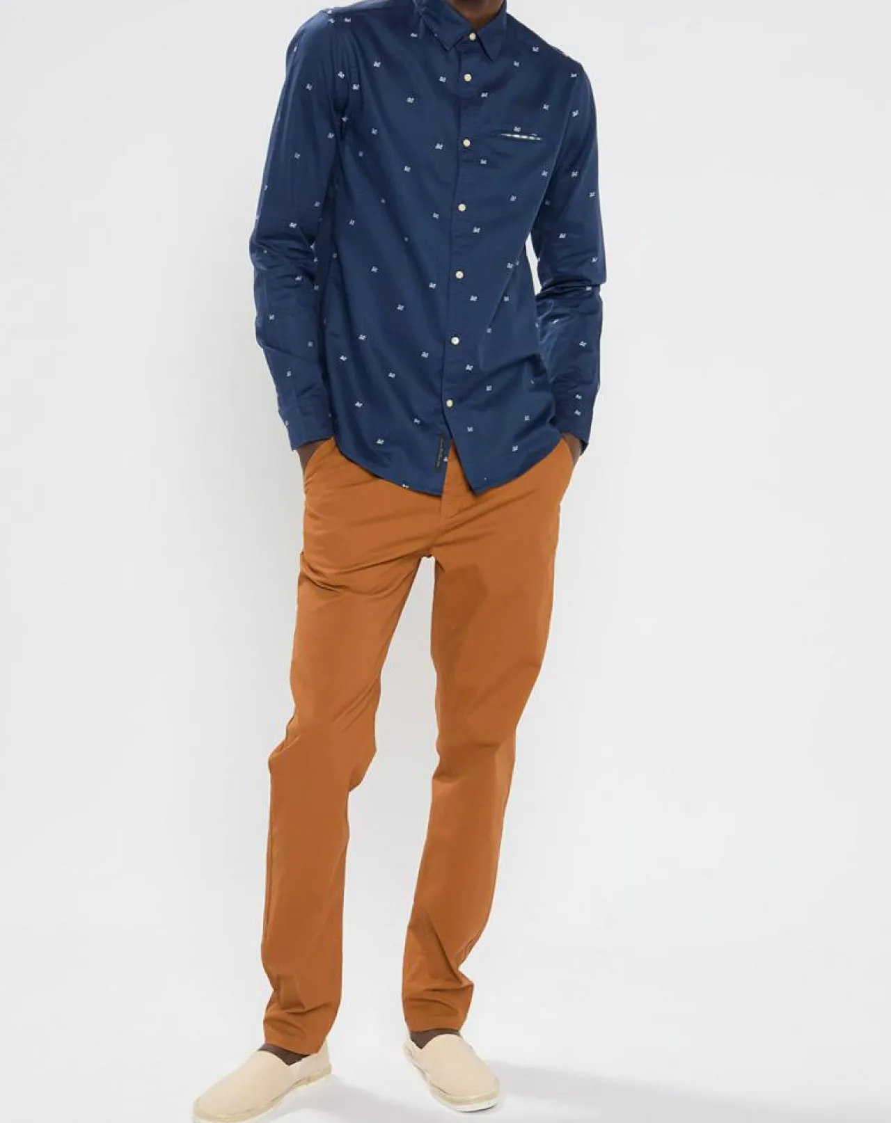 Chemise Regular Fit Pocket imprimée bleu marine