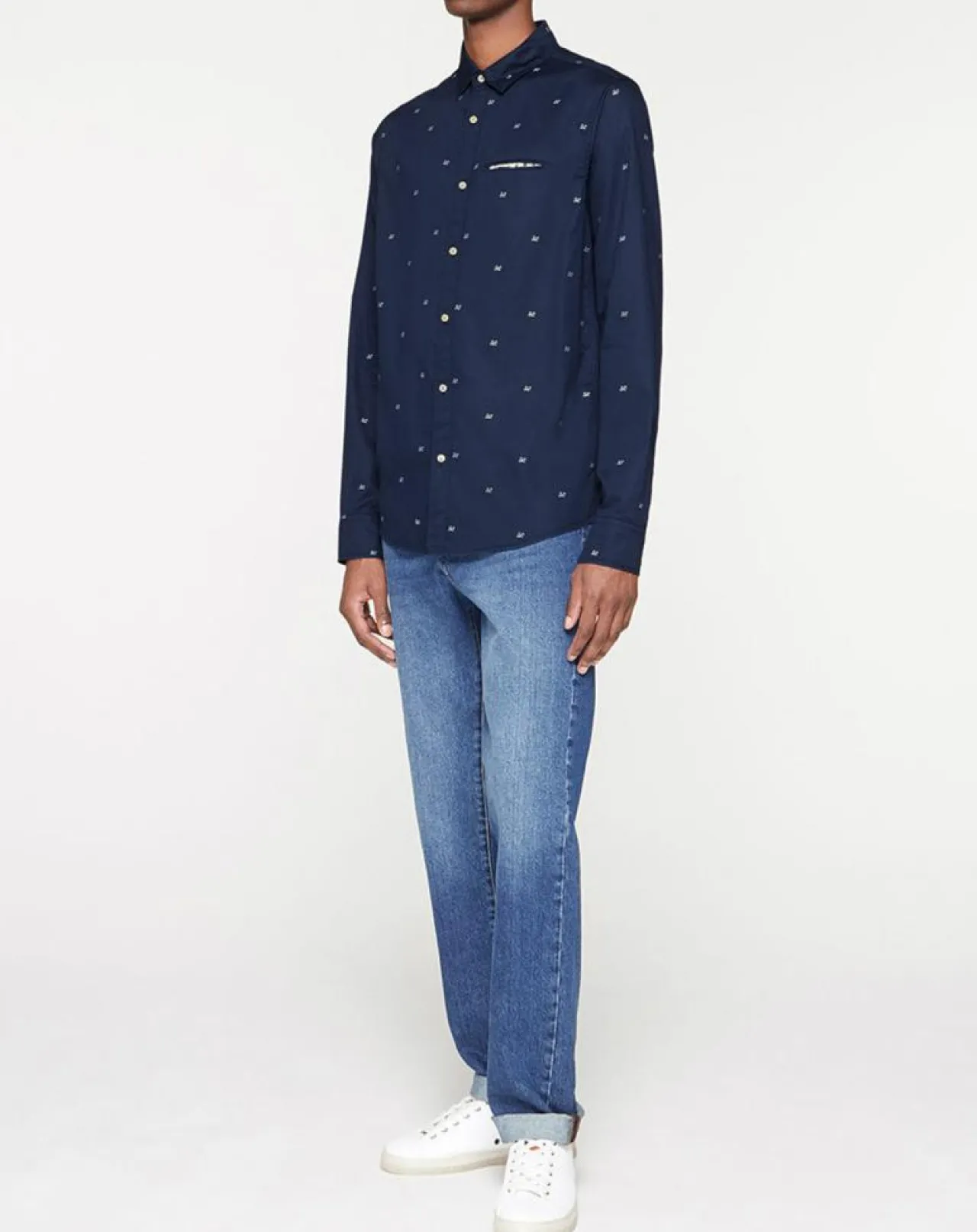 Chemise Regular Fit Pocket imprimée bleu marine