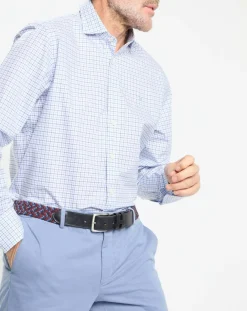 Chemise Regular Fit vichy tricolore bleue