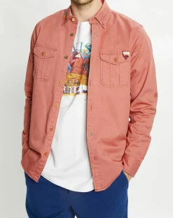 Chemise Regular Fit Western Washed rouge moyen