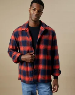 Chemise regular Goney à carreaux rouge/marine