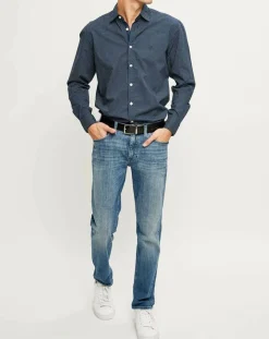 Chemise regular imprimée allover bleu marine