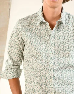 Chemise regular Nancy en Popeline imprimée blanc /multicolore