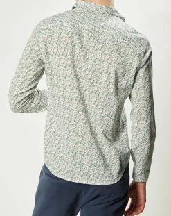 Chemise regular Nancy en Popeline imprimée blanc /multicolore