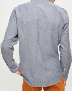 Chemise regular Stretch bleu chiné