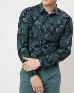 Chemise relaxed fit imprimé relaxed fit bleu/vert