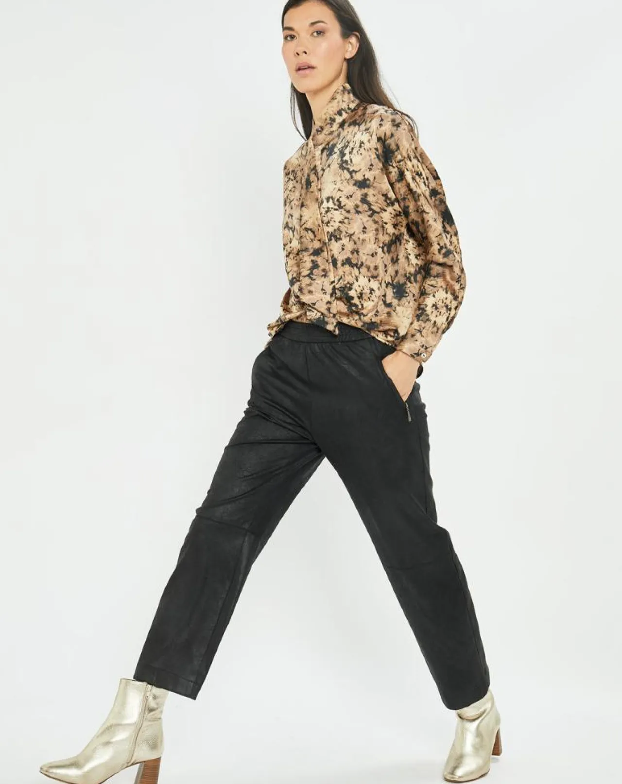 Chemise satinée Store écorce dorée