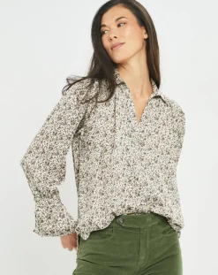 Chemise satinée Store liberty écru/multicolore