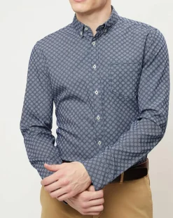 Chemise shapped fit bleue