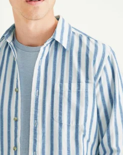 Chemise Slim Alpha Icon à rayures bleu/blanc