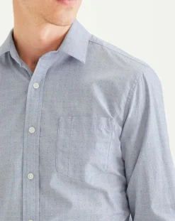 Chemise Slim Alpha Icon imprimée bleue