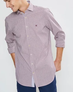 Chemise Slim Fit à carreaux rouge