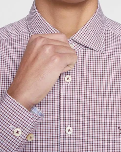 Chemise Slim Fit à carreaux rouge