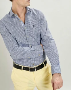 Chemise Slim Fit carreaux bleue