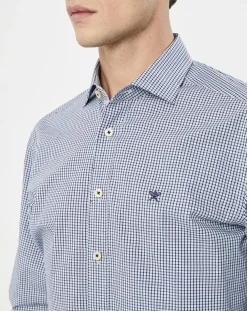 Chemise Slim Fit carreaux bleue
