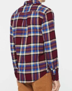 Chemise Slim Fit à grands carreaux bordeaux/bleu