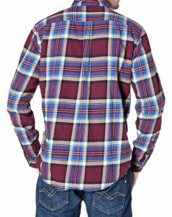 Chemise Slim Fit à grands carreaux bordeaux/bleu