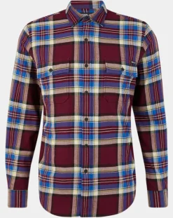 Chemise Slim Fit à grands carreaux bordeaux/bleu