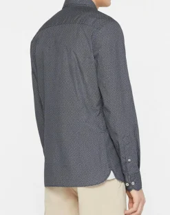 Chemise Slim Fit à imprimé fantaisie bleu foncé