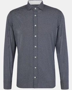 Chemise Slim Fit à imprimé fantaisie bleu foncé