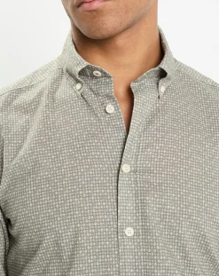 Chemise Slim Fit à imprimé fantaisie kaki